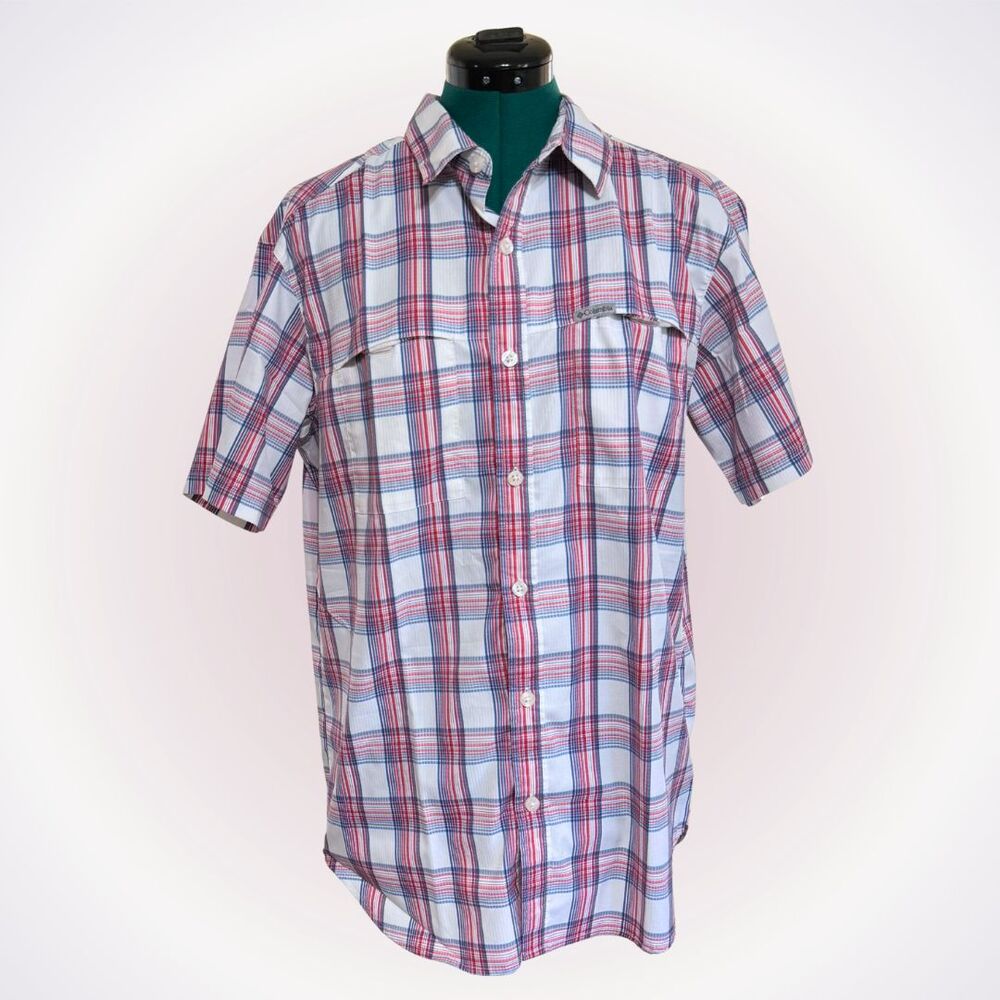 Columbia Short Sleeve Plaid Button-Down Shirt | Sz M